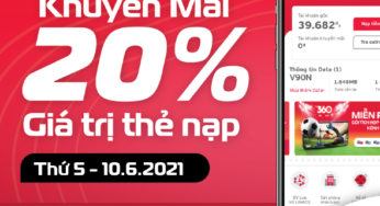 Viettel khuyến mãi 20% giá trị thẻ nạp cho toàn bộ thuê bao trả trước vào ngày 10/6